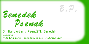 benedek psenak business card